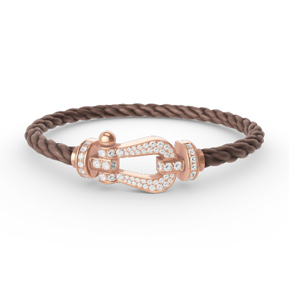 [Lumi Jewelry]FORCE LARGE HORSESHOE FULL DIAMOND BRACELET ROSE GOLD