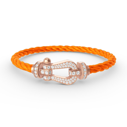 [Lumi Jewelry]FORCE LARGE HORSESHOE FULL DIAMOND BRACELET ROSE GOLD