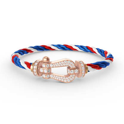 [Lumi Jewelry]FORCE LARGE HORSESHOE FULL DIAMOND BRACELET ROSE GOLD