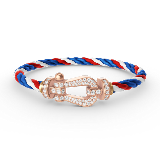 [Lumi Jewelry]FORCE LARGE HORSESHOE FULL DIAMOND BRACELET ROSE GOLD