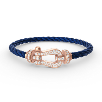 [Lumi Jewelry]FORCE LARGE HORSESHOE FULL DIAMOND BRACELET ROSE GOLD