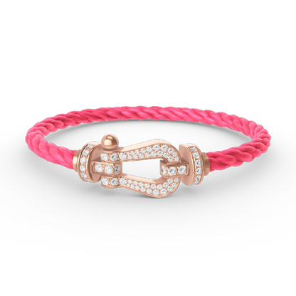[Lumi Jewelry]FORCE LARGE HORSESHOE FULL DIAMOND BRACELET ROSE GOLD