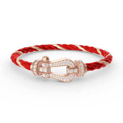 [Lumi Jewelry]FORCE LARGE HORSESHOE FULL DIAMOND BRACELET ROSE GOLD