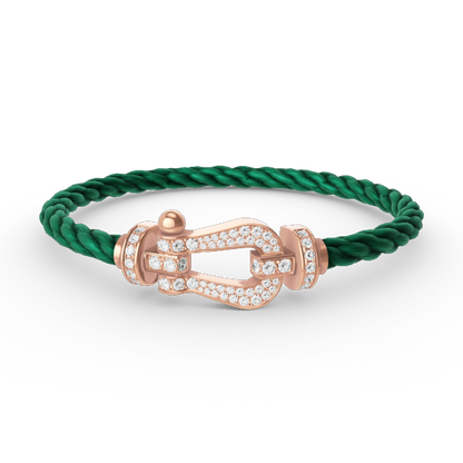 [Lumi Jewelry]FORCE LARGE HORSESHOE FULL DIAMOND BRACELET ROSE GOLD