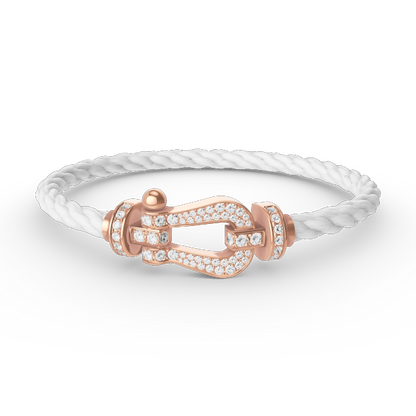[Lumi Jewelry]FORCE LARGE HORSESHOE FULL DIAMOND BRACELET ROSE GOLD