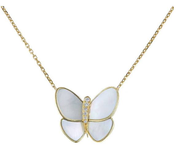 [Lumi Jewelry]BUTTERFLY GOLD MOP DIAMOND NECKLACE