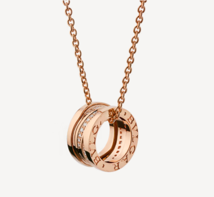 [Lumi Jewelry]ZERO 1 PINK GOLD DIAMOND NECKLACE