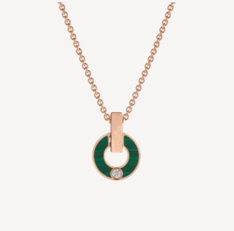 [Lumi Jewelry]GARI NECKLACE PINK GOLD MALACHITE