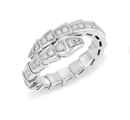 [Lumi Jewelry]SERPENTI RING SILVER DIAMOND PAVED 4MM