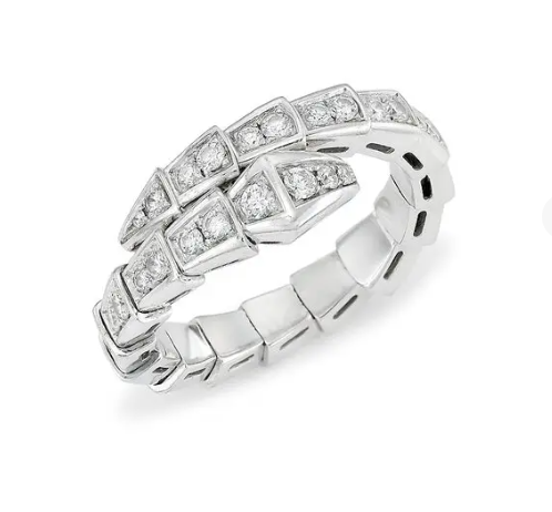 [Lumi Jewelry]SERPENTI RING SILVER DIAMOND PAVED 4MM
