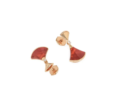 [Lumi Jewelry]DREAM Carnelian PINK GOLD EARRINGS