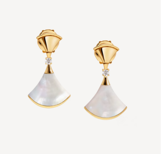 [Lumi Jewelry]DREAM MOP 1 DIAMOND EARRINGS