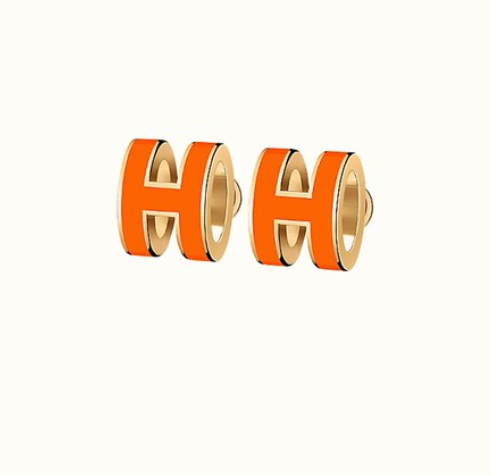 [Lumi Jewelry]MINI POP H EARRINGS ORANGE