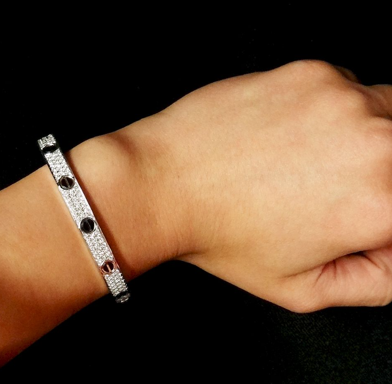 [Lumi Jewelry]LOVE BRACELET 6.1MM DIAMOND-PAVED CERAMIC