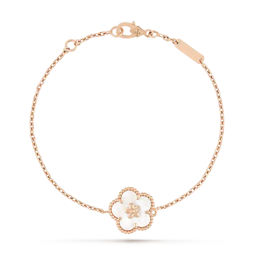 [Lumi Jewelry]LUCKY WHITE MOP PLUM BLOSSOM  BRACELET