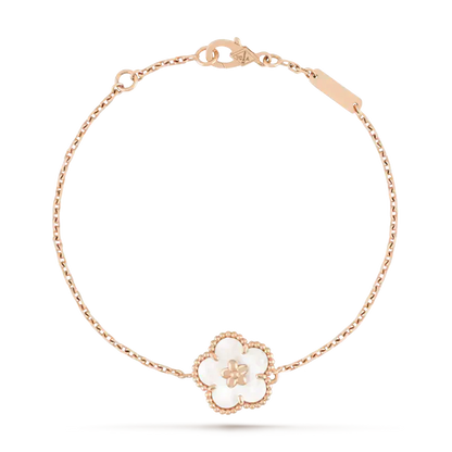 [Lumi Jewelry]LUCKY WHITE MOP PLUM BLOSSOM  BRACELET