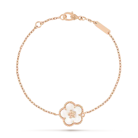 [Lumi Jewelry]LUCKY WHITE MOP PLUM BLOSSOM  BRACELET