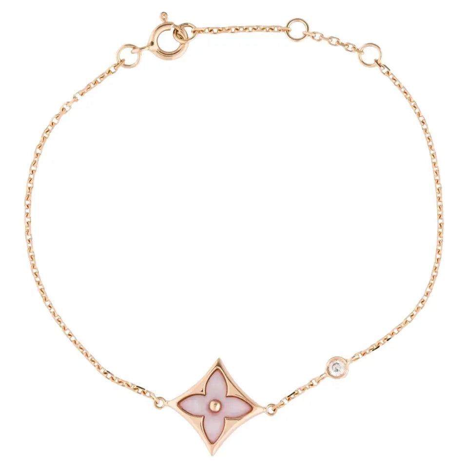 [Lumi Jewelry]STAR 1 DIAMOND PINK GOLD BRACELET