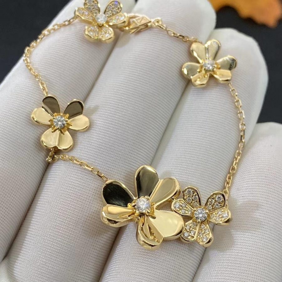 [Lumi Jewelry]FRIVOLE GOLD 5 FLOWERS BRACELET