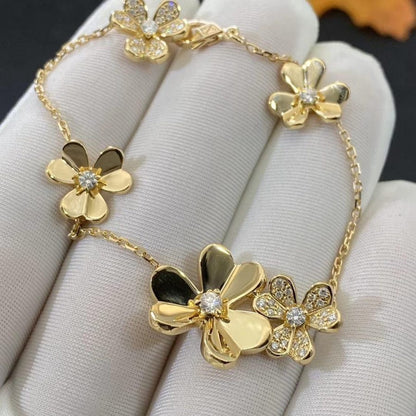 [Lumi Jewelry]FRIVOLE GOLD 5 FLOWERS BRACELET