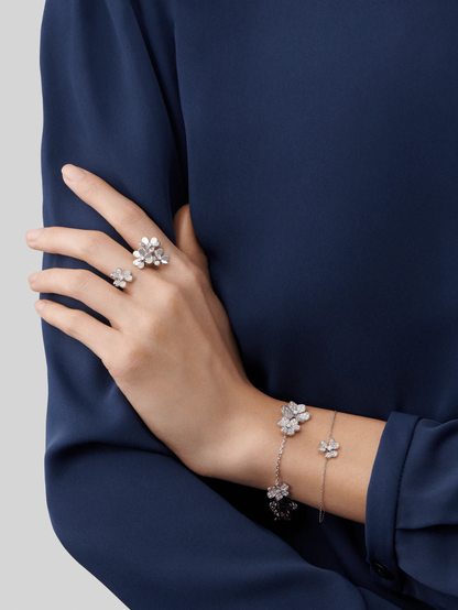 [Lumi Jewelry]FRIVOLE SILVER FLOWER DIAMOND BRACELET