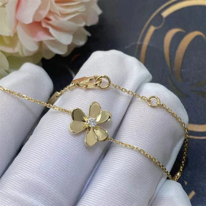 [Lumi Jewelry]FRIVOLE GOLD FLOWER PINK MALACHITE BRACELET