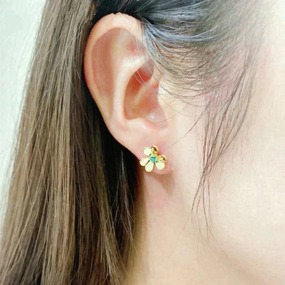 [Lumi Jewelry]FRIVOLE  FLOWER MALACHITE EARRINGS