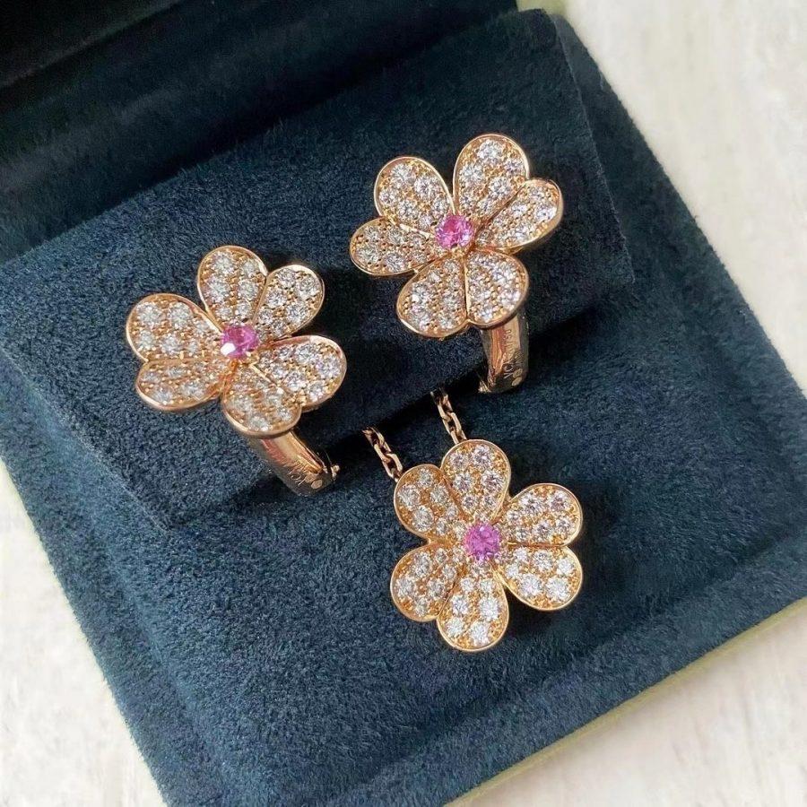 [Lumi Jewelry]FRIVOLE ROSE GOLD FLOWER DIAMOND NECKLACE