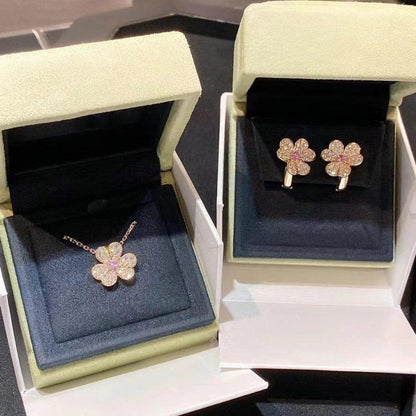 [Lumi Jewelry]FRIVOLE PINK GOLD FLOWER DIAMOND EARRINGS