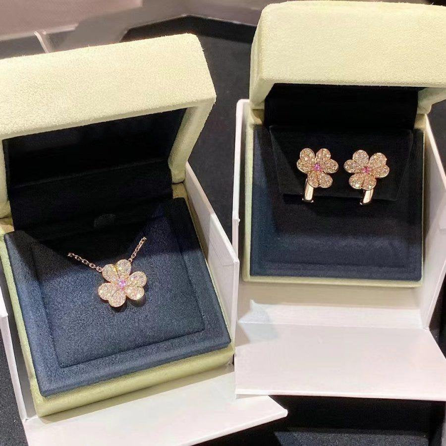 [Lumi Jewelry]FRIVOLE ROSE GOLD FLOWER DIAMOND NECKLACE