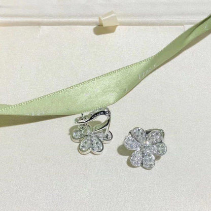 [Lumi Jewelry]FRIVOLE SILVER FLOWER DIAMOND EARRINGS
