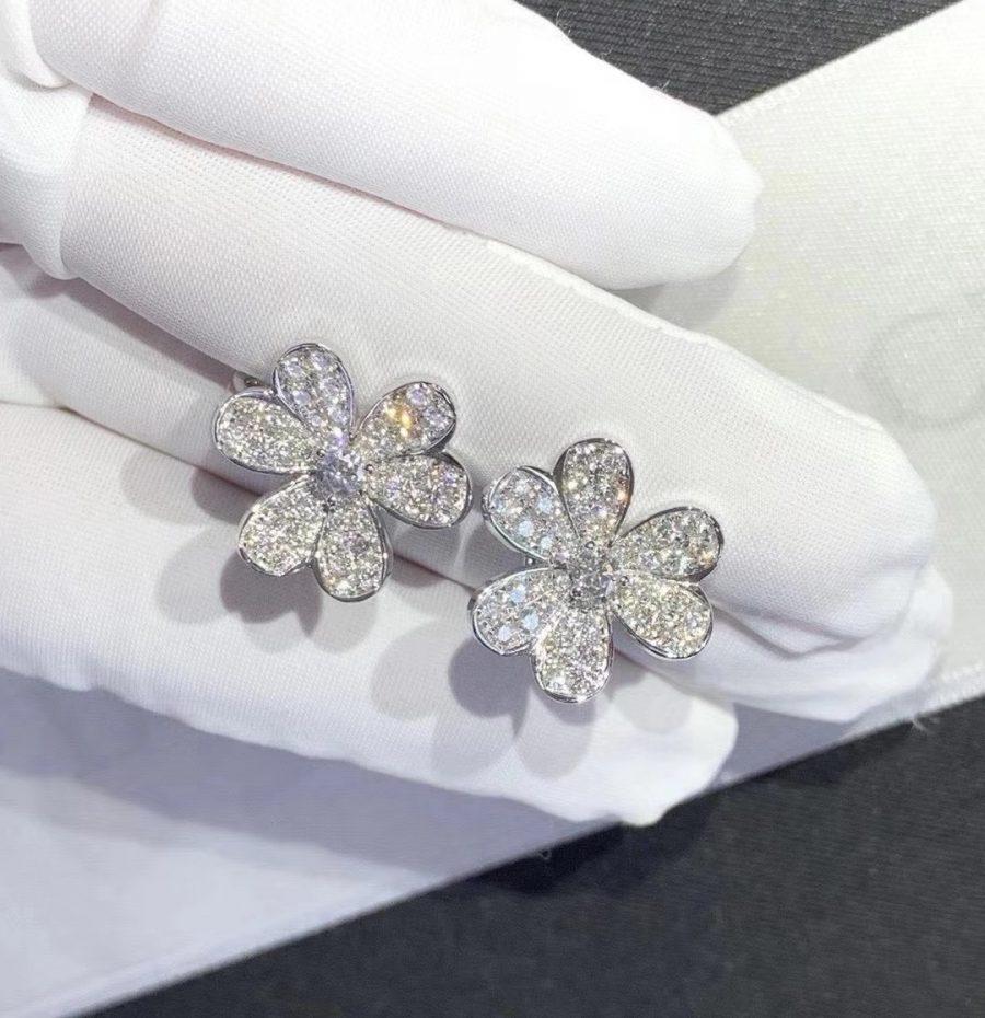 [Lumi Jewelry]FRIVOLE SILVER FLOWER DIAMOND EARRINGS