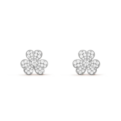 [Lumi Jewelry]FRIVOLE SILVER FLOWER DIAMOND EARRINGS