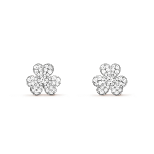 [Lumi Jewelry]FRIVOLE SILVER FLOWER DIAMOND EARRINGS