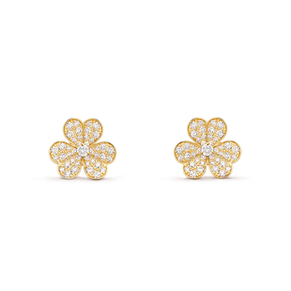 [Lumi Jewelry]FRIVOLE GOLD FLOWER DIAMOND EARRINGS