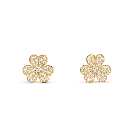 [Lumi Jewelry]FRIVOLE GOLD FLOWER DIAMOND EARRINGS