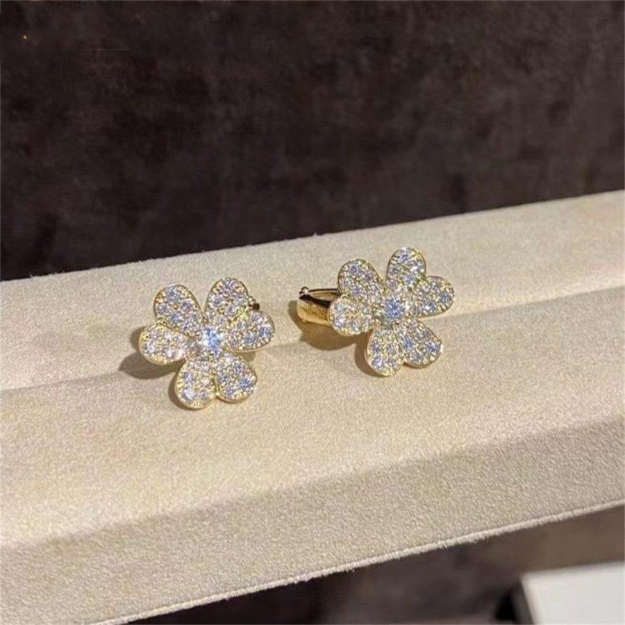 [Lumi Jewelry]FRIVOLE GOLD FLOWER DIAMOND EARRINGS