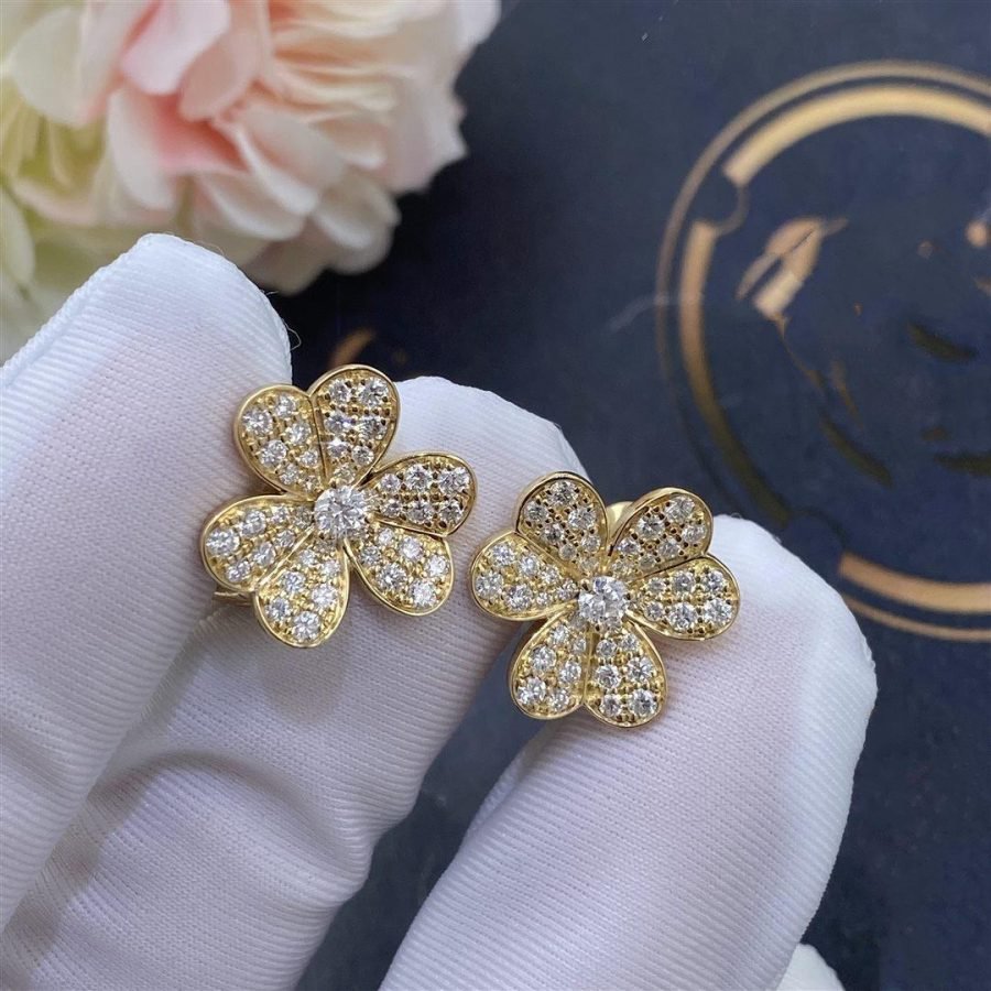 [Lumi Jewelry]FRIVOLE GOLD FLOWER DIAMOND EARRINGS