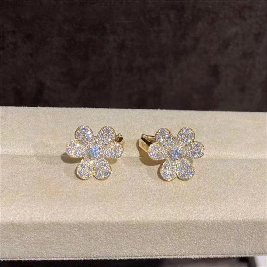 [Lumi Jewelry]FRIVOLE GOLD FLOWER DIAMOND EARRINGS