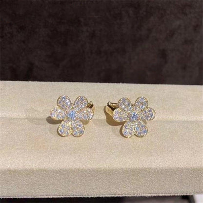 [Lumi Jewelry]FRIVOLE GOLD FLOWER DIAMOND EARRINGS