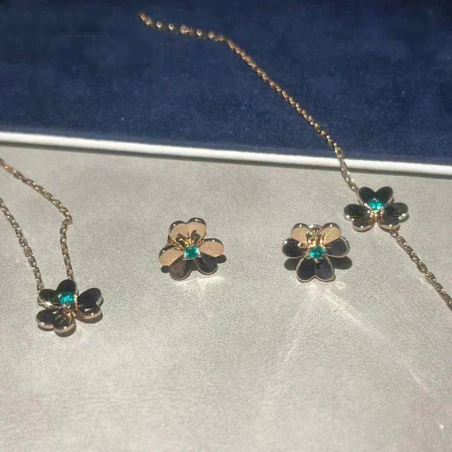 [Lumi Jewelry]FRIVOLE  FLOWER MALACHITE EARRINGS