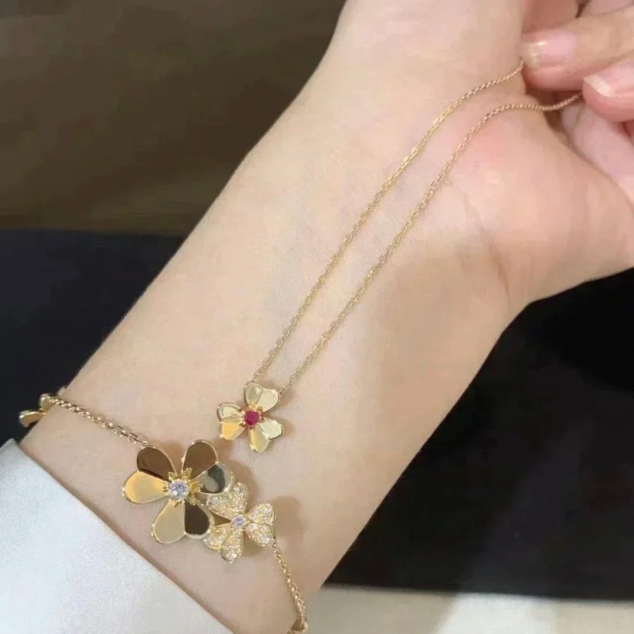 [Lumi Jewelry]FRIVOLE GOLD FLOWER NECKLACE