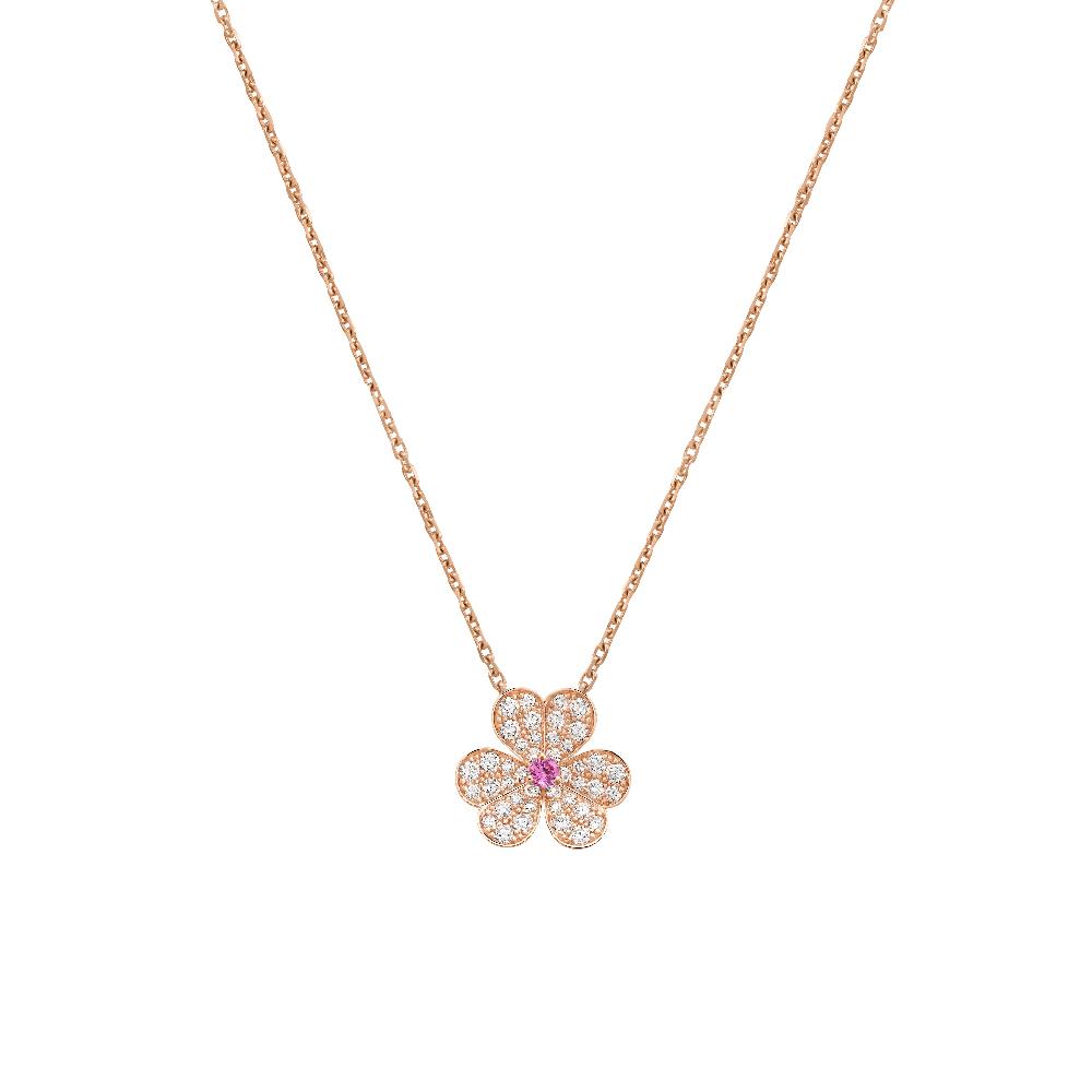 [Lumi Jewelry]FRIVOLE ROSE GOLD FLOWER DIAMOND NECKLACE