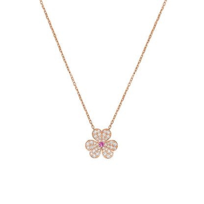 [Lumi Jewelry]FRIVOLE ROSE GOLD FLOWER DIAMOND NECKLACE