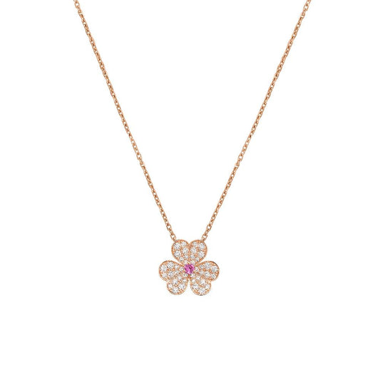 [Lumi Jewelry]FRIVOLE ROSE GOLD FLOWER DIAMOND NECKLACE