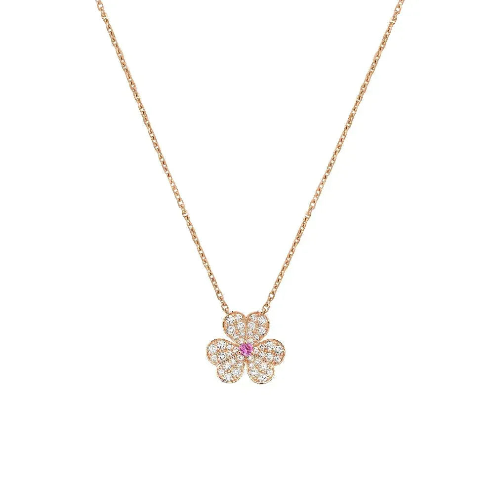 [Lumi Jewelry]FRIVOLE ROSE GOLD FLOWER DIAMOND NECKLACE