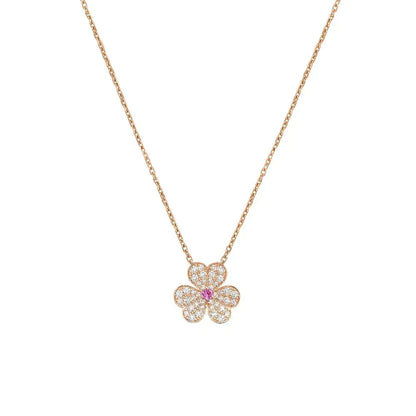 [Lumi Jewelry]FRIVOLE ROSE GOLD FLOWER DIAMOND NECKLACE