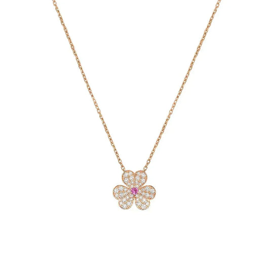 [Lumi Jewelry]FRIVOLE ROSE GOLD FLOWER DIAMOND NECKLACE