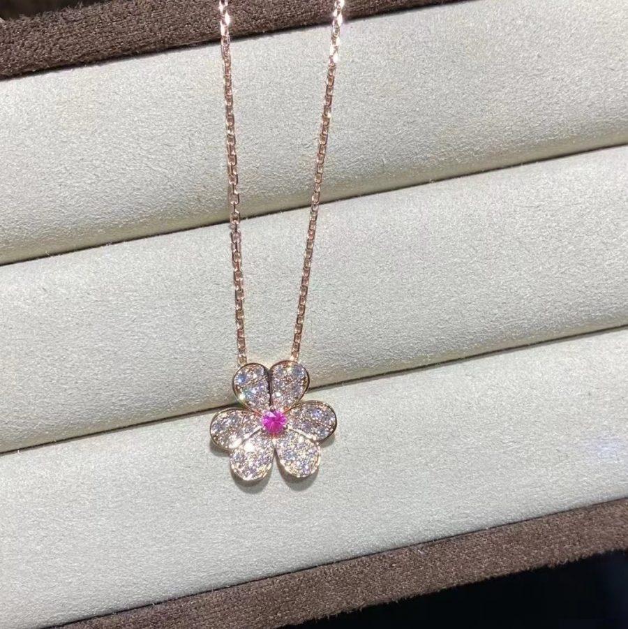 [Lumi Jewelry]FRIVOLE ROSE GOLD FLOWER DIAMOND NECKLACE