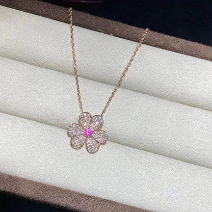 [Lumi Jewelry]FRIVOLE ROSE GOLD FLOWER DIAMOND NECKLACE